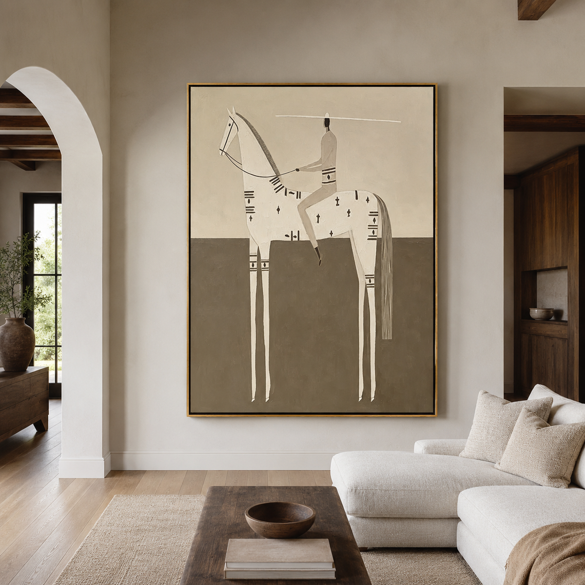 Ivory Rider-Modern Equestrian Horse Painting