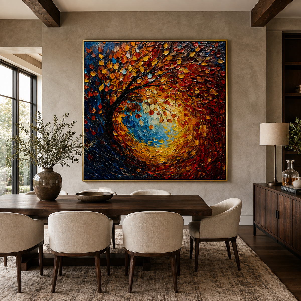 Autumn Vortex-Colorful Fall Tree Painting