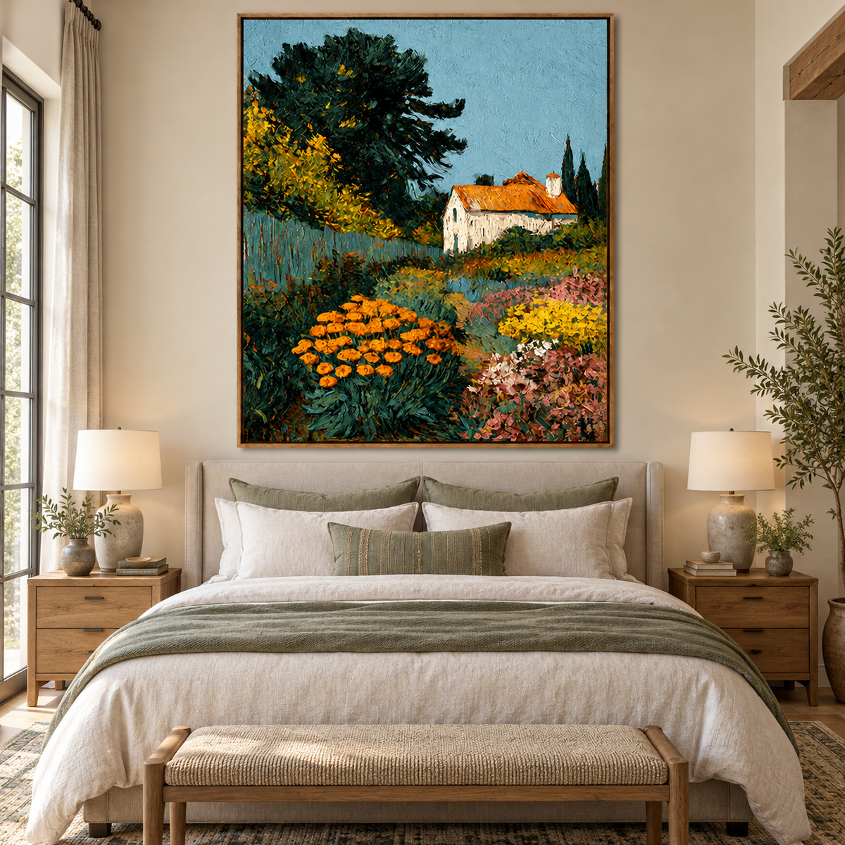 Garden Haven-Cottage Landscape Painting