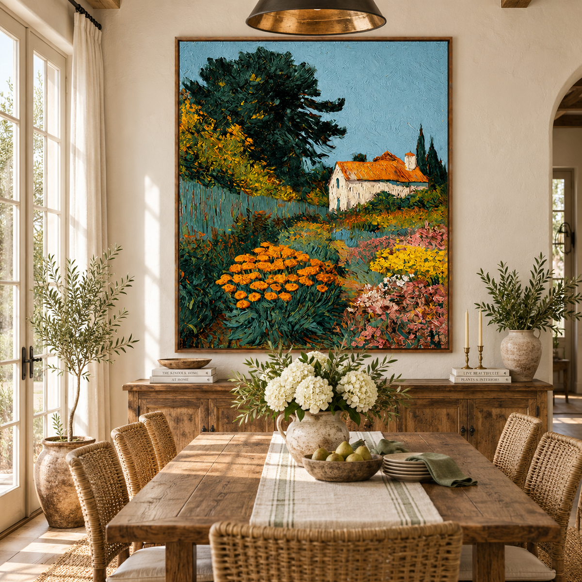 Garden Haven-Cottage Landscape Painting