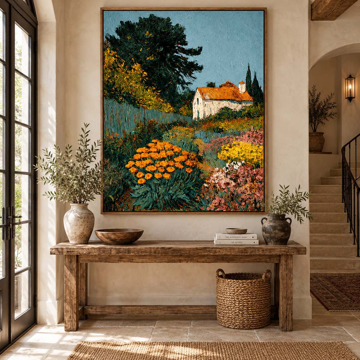 Garden Haven-Cottage Landscape Painting