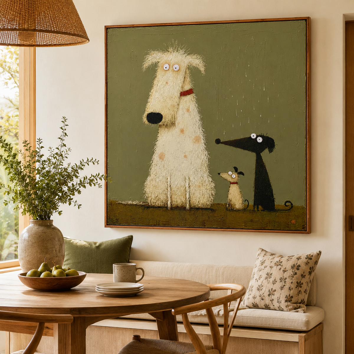 Whimsical Dog Family-Pop Art Animal Painting