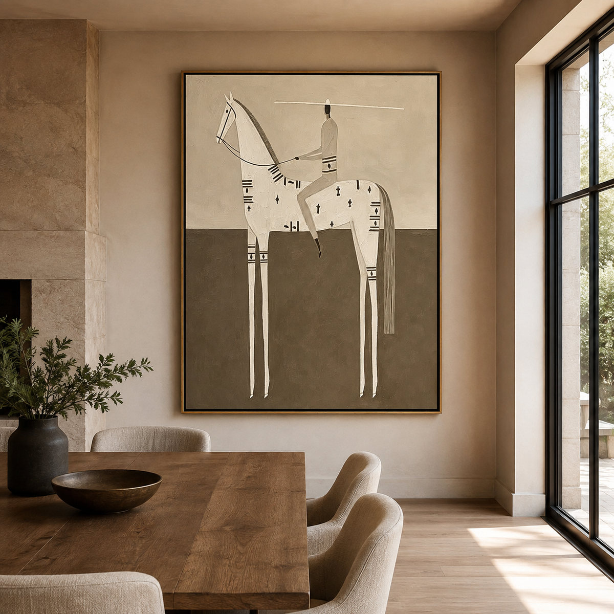 Ivory Rider-Modern Equestrian Horse Painting