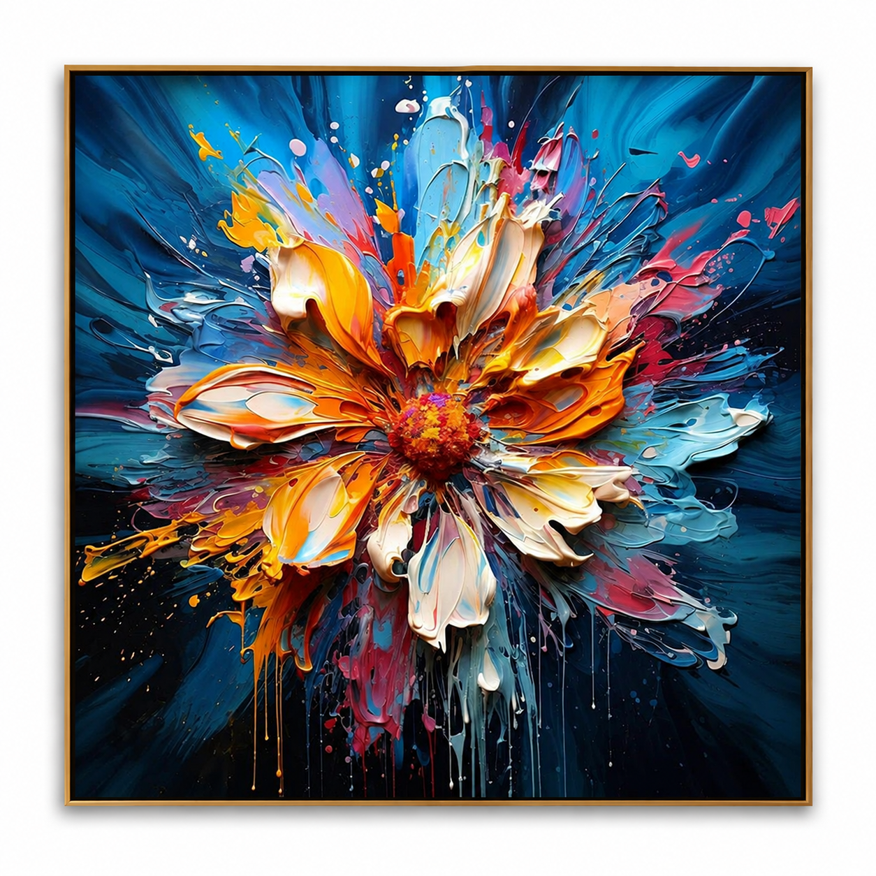 Ocean Bloom-Colorful Impasto Flower Painting