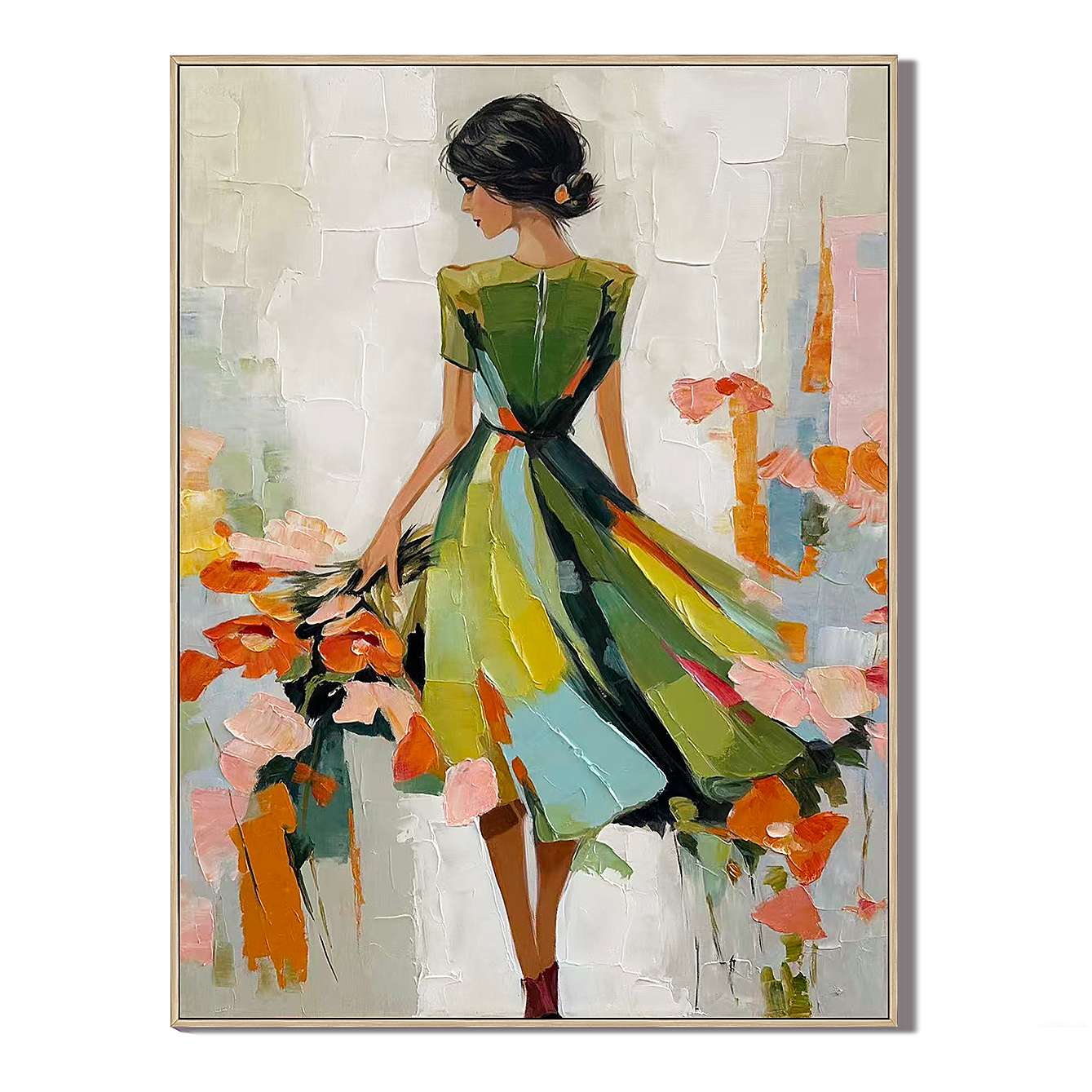Garden Muse-Green Dress Floral Painting