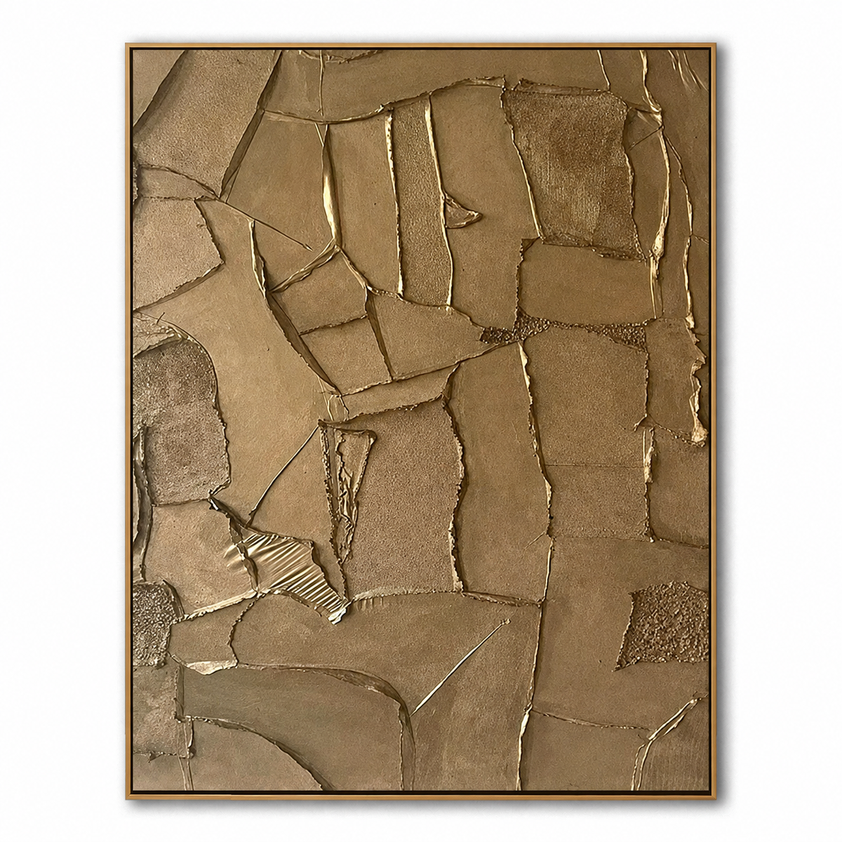 Bronze Mosaic-Metallic Textured Abstract Painting