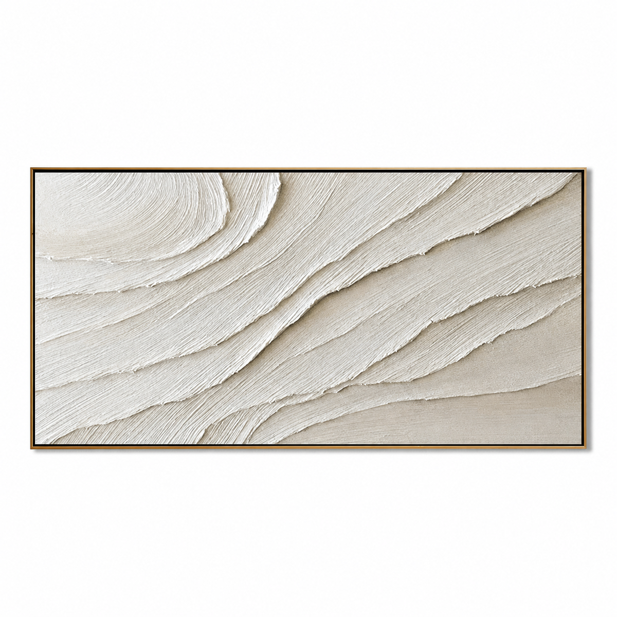 Quiet Strata-Ivory Textured Abstract Painting