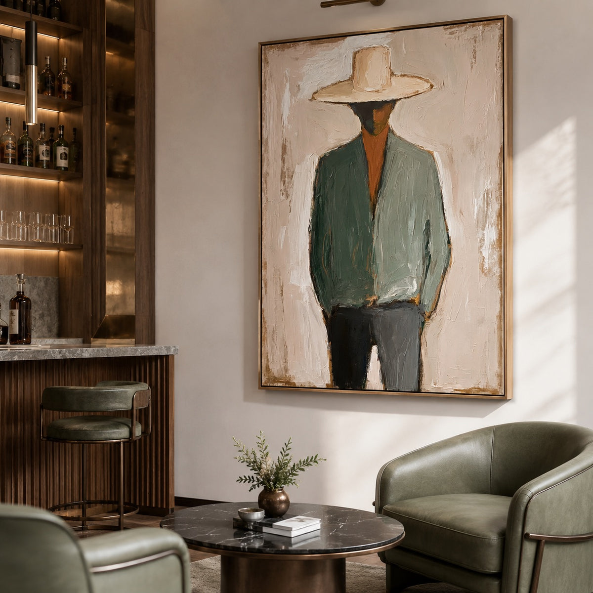 Sage Drifter-Cowboy Portrait Oil Painting