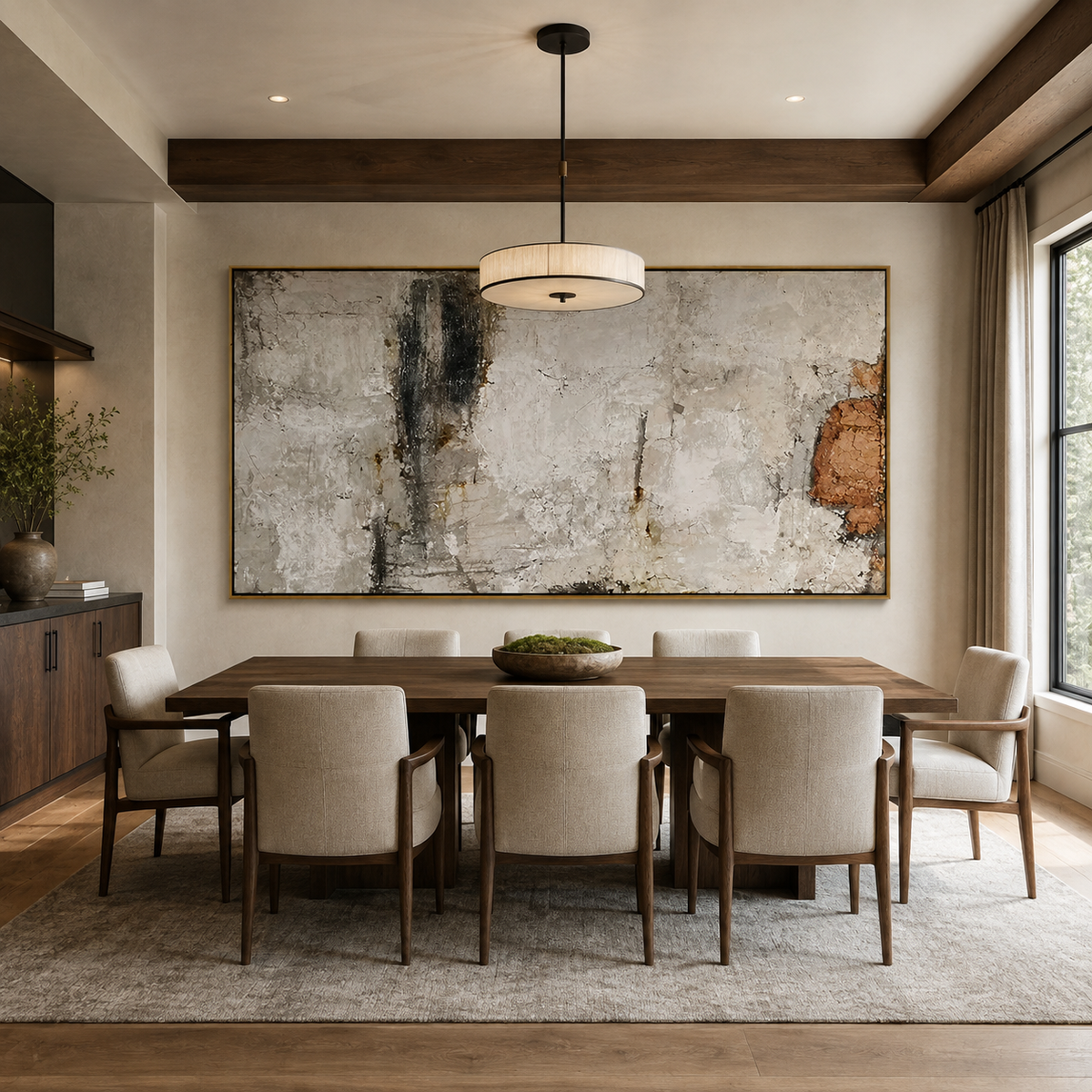 Weathered Silence-Neutral Rust Abstract Painting