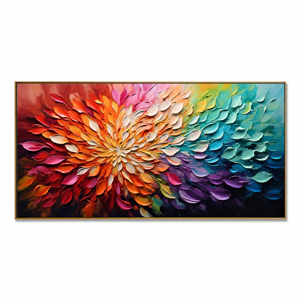Prismatic Bloom-Colorful Impasto Flower Painting