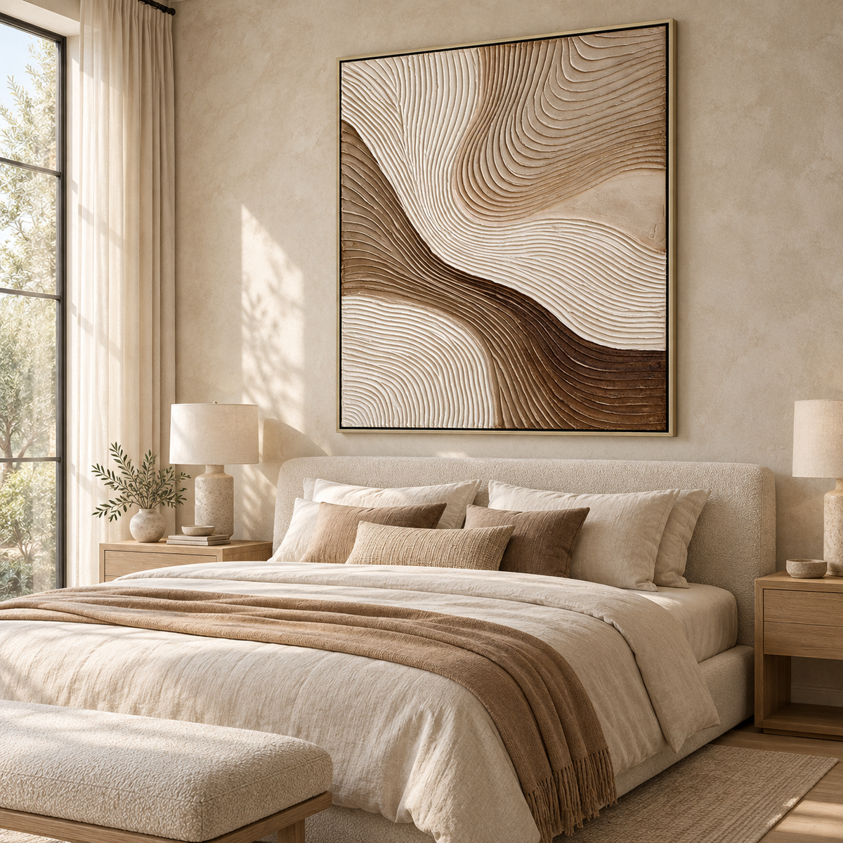 Flowing Sand-Neutral Texture Abstract Painting