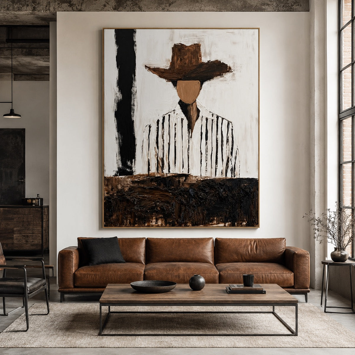 Canyon Stripe-Cowboy Portrait Oil Painting