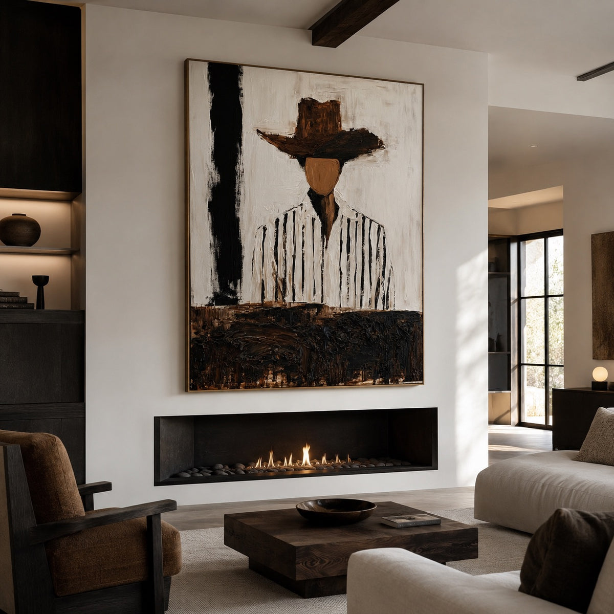 Canyon Stripe-Cowboy Portrait Oil Painting