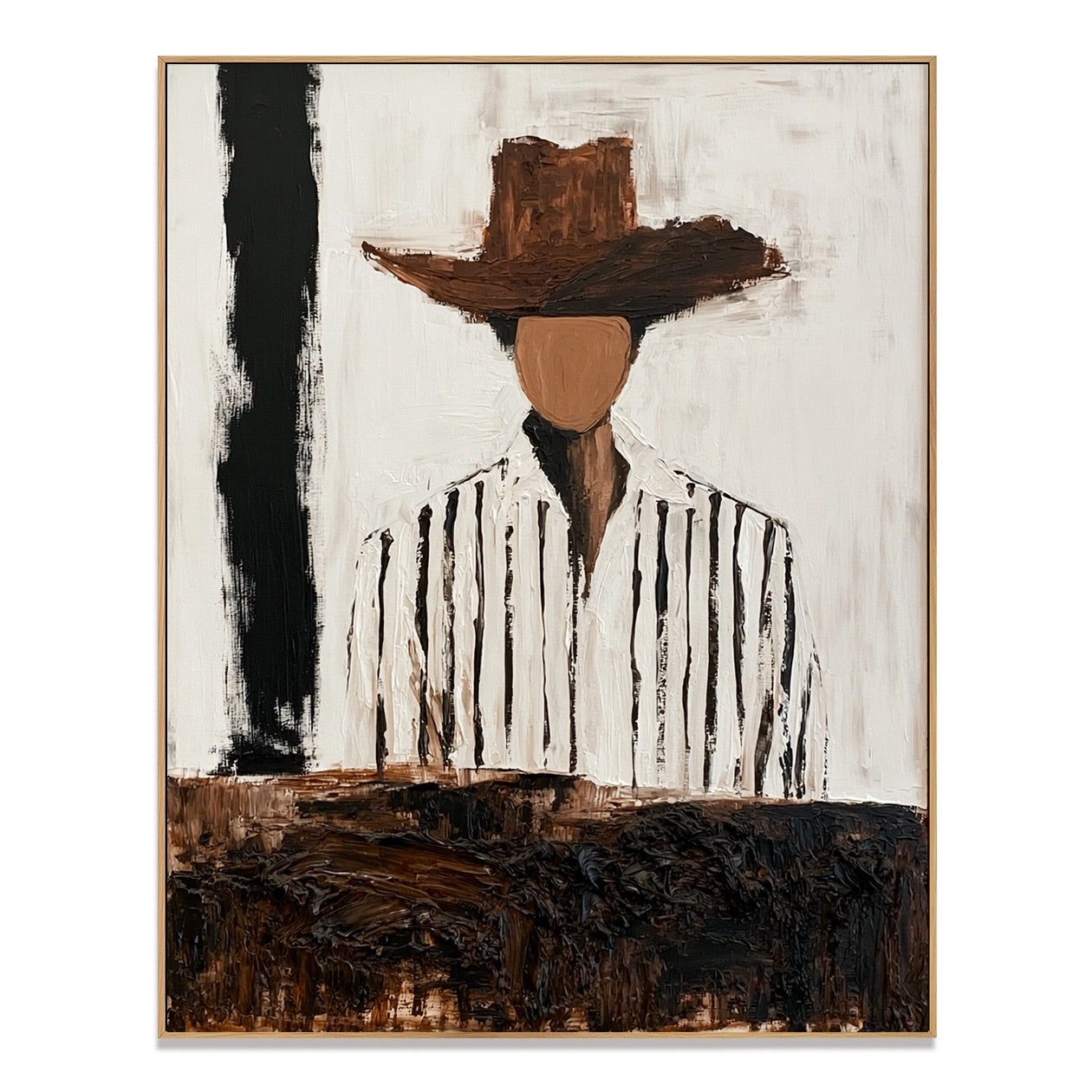 Canyon Stripe-Cowboy Portrait Oil Painting