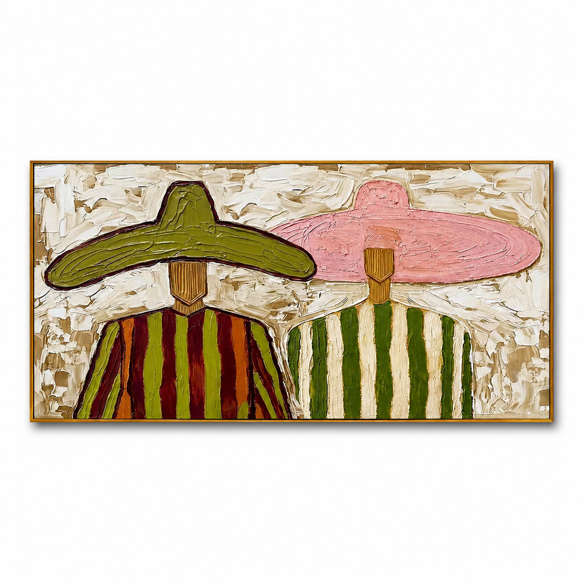 Desert Duo-Colorful Sombrero Portrait Painting