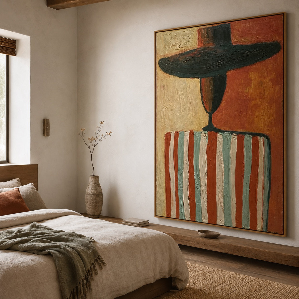 Terracotta Stripe-Western Figure Oil Painting