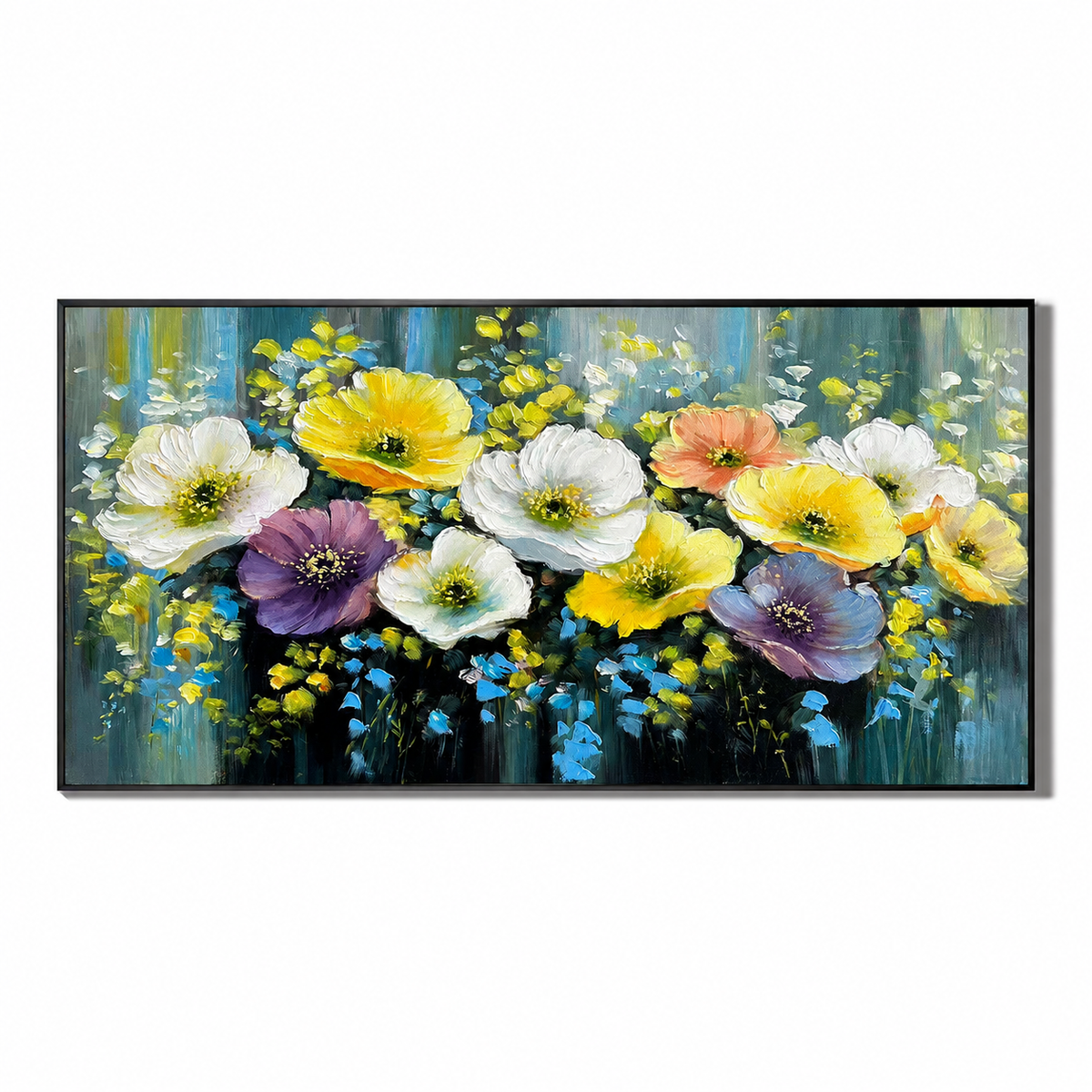Blooming Harmony-Colorful Floral Oil Painting