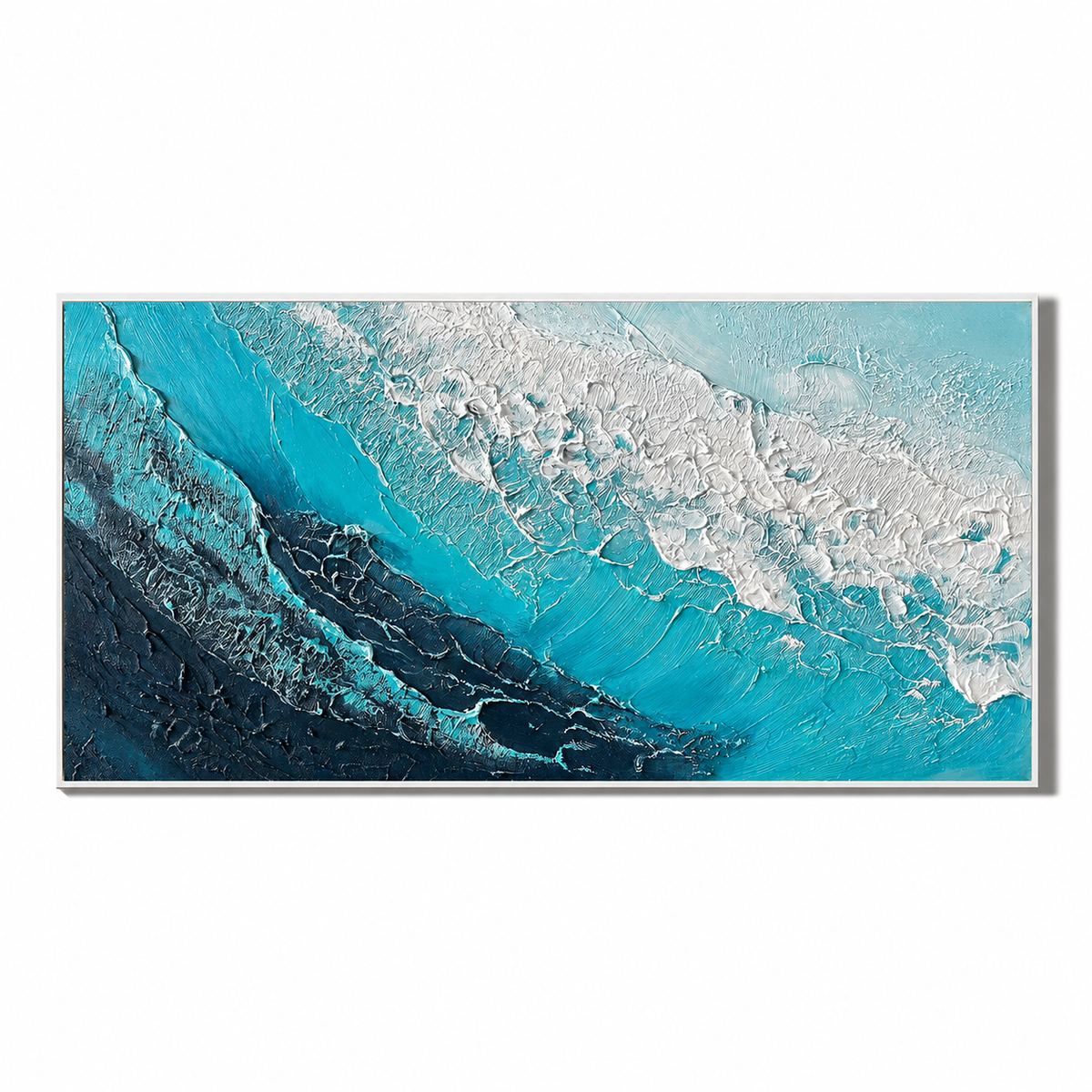Ocean Depths-Turquoise Wave Abstract Painting