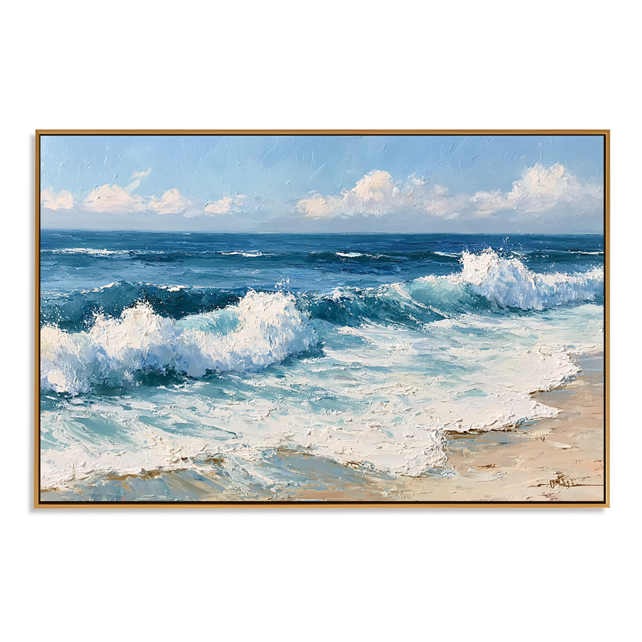 Shoreline Crest-Blue Breaking Waves Painting