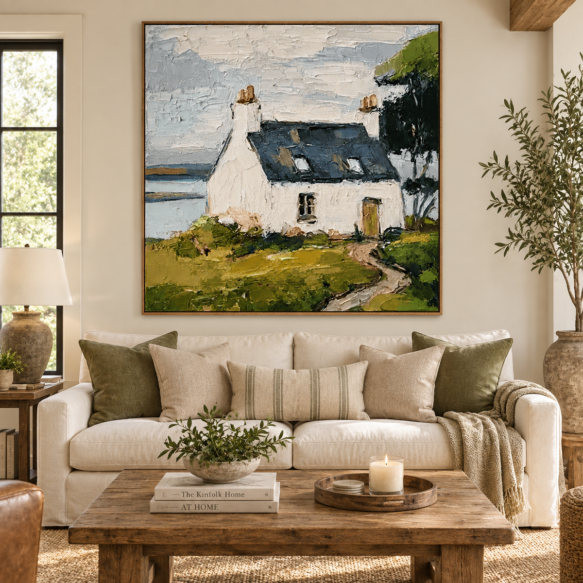 Harbor Cottage-Coastal Landscape Painting