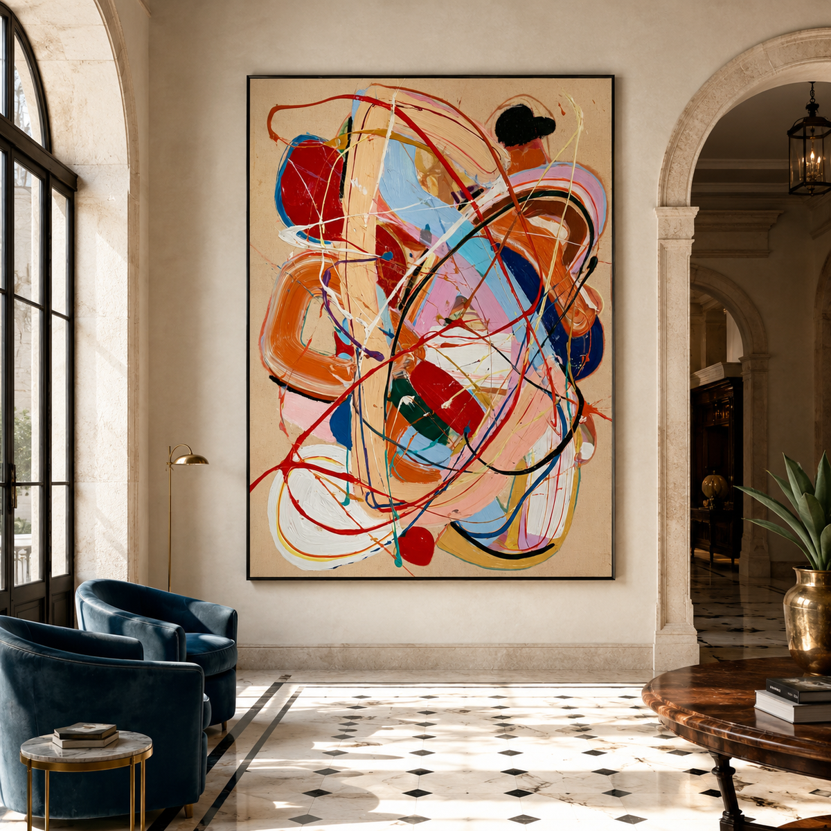 Ribbon Riot-Colorful Abstract Painting