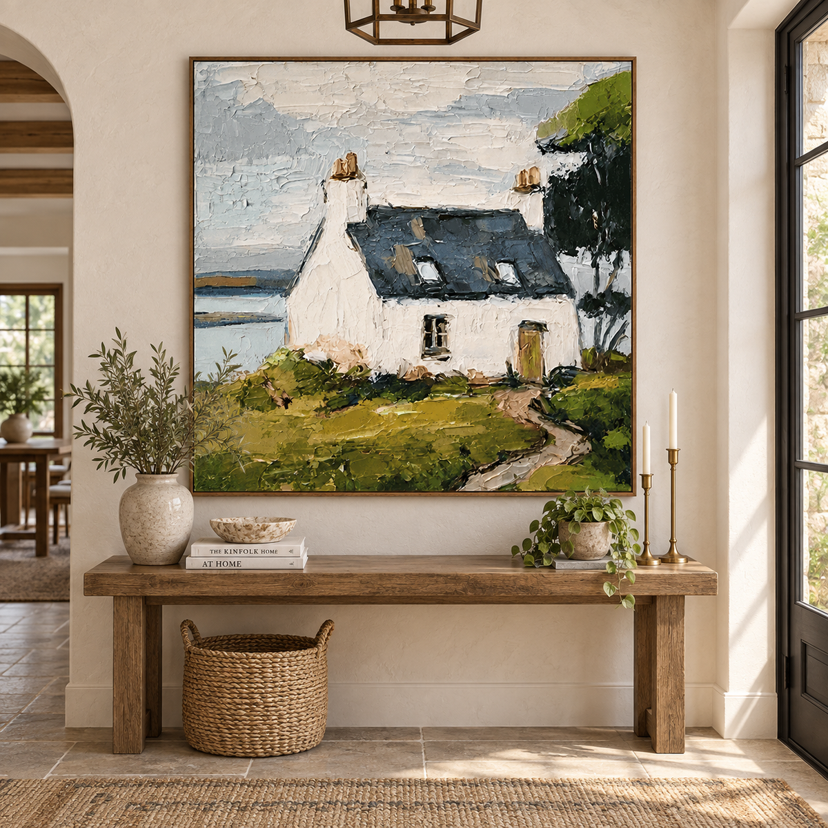 Harbor Cottage-Coastal Landscape Painting