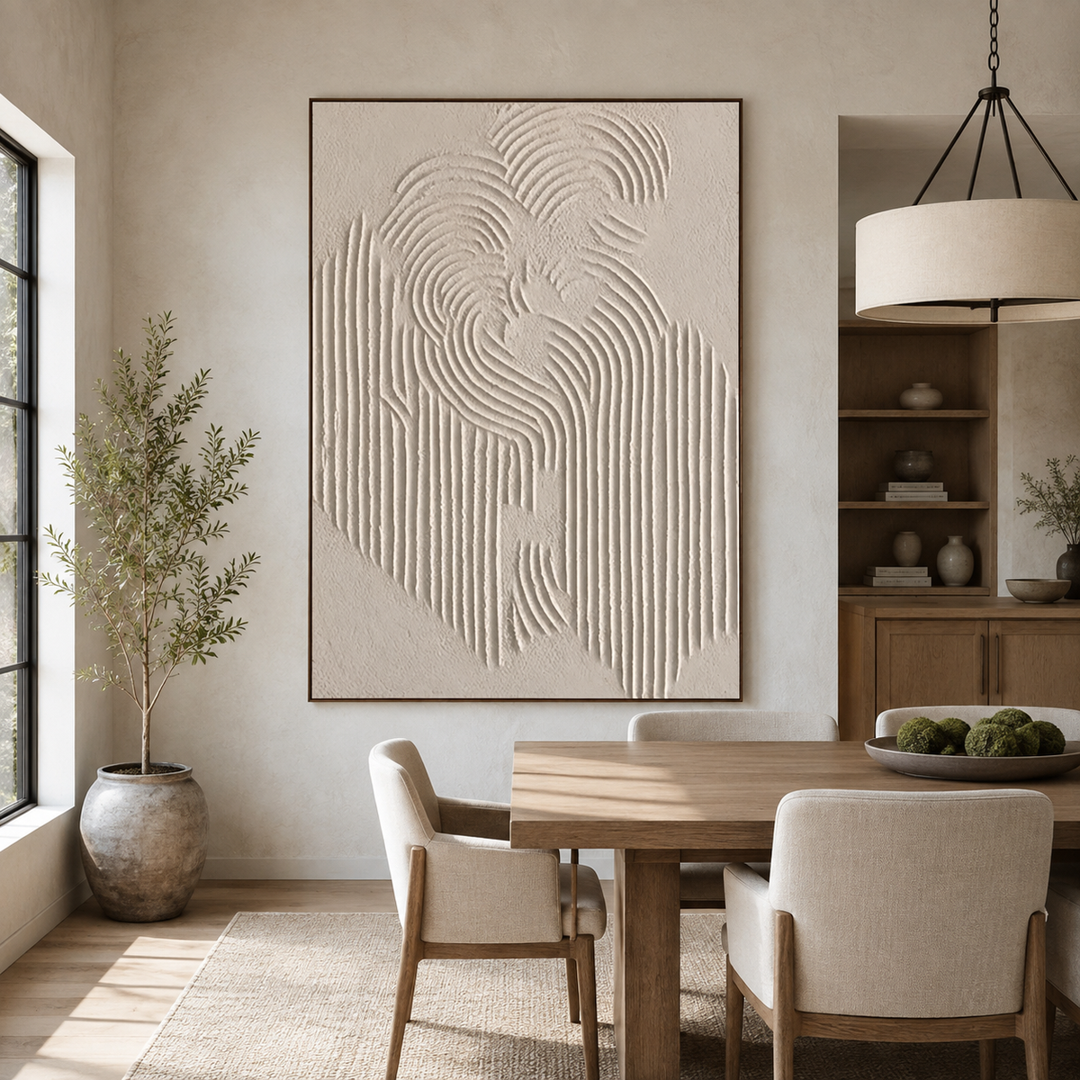 Ivory Flow Relief-Abstract Textured Wall Art
