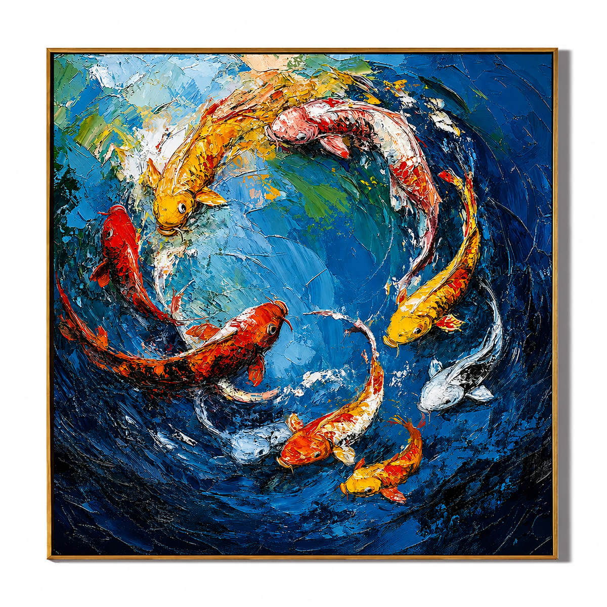 Celestial Current-Vibrant Koi Fish Painting