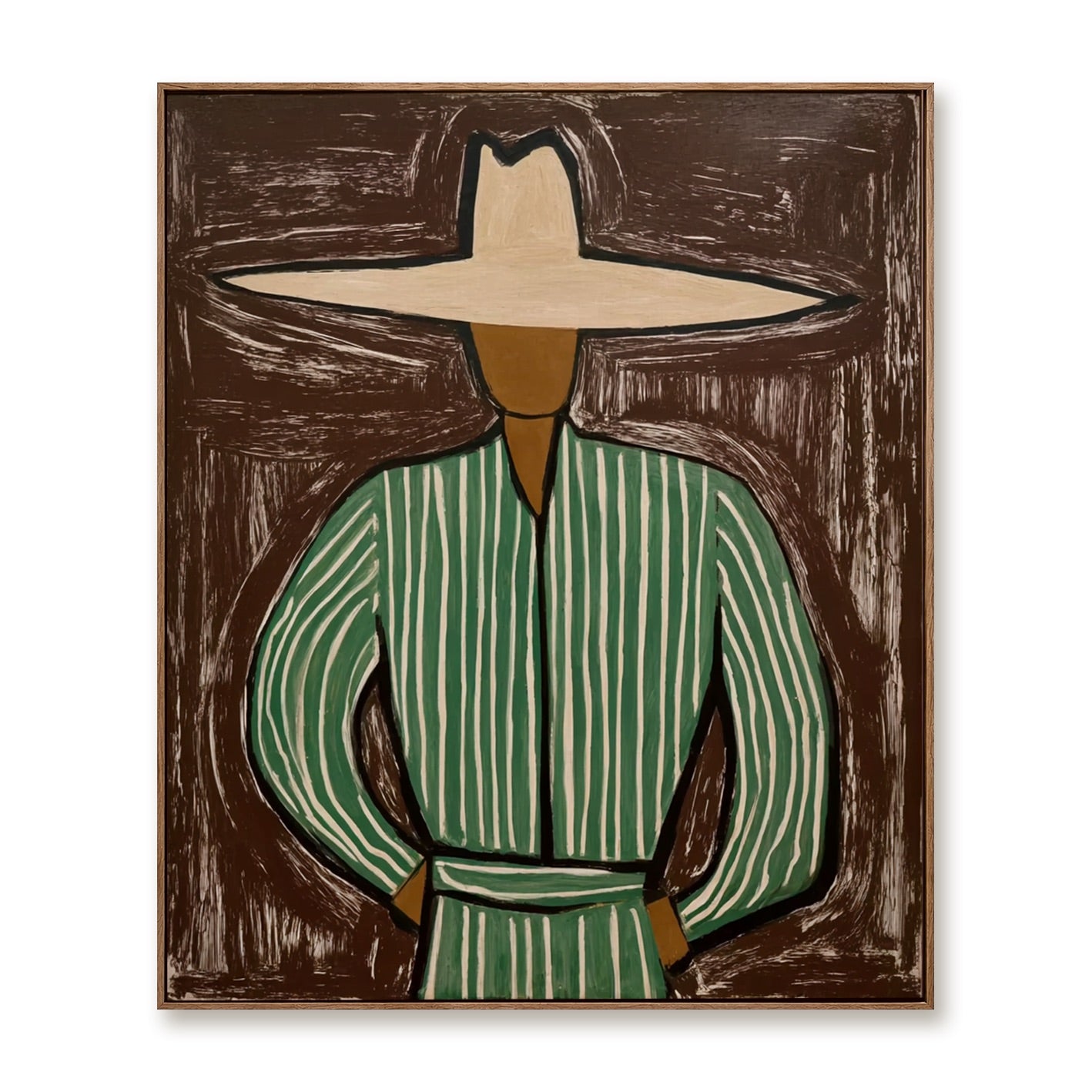 Emerald Stripe-Western Cowboy Oil Painting