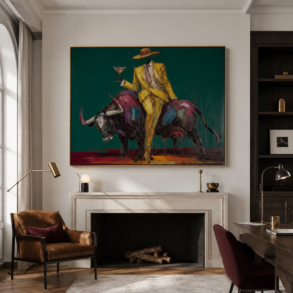 Golden Toast-Western Bull Oil Painting