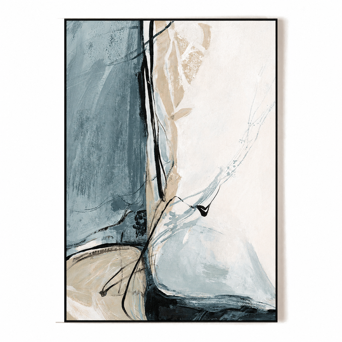 Coastal Silence Abstract-Modern Blue Abstract Wall Art