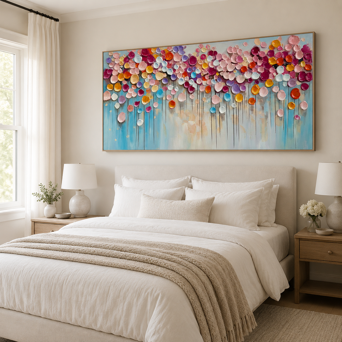 Confetti Bloom-Colorful Floral Abstract Painting