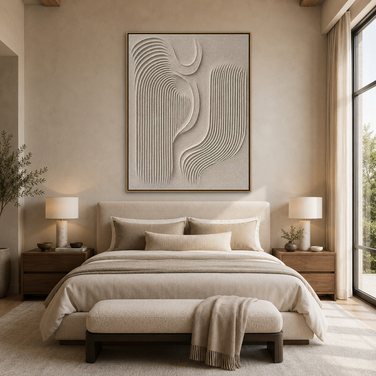 Silent Curves Relief-Abstract Textured Wall Art