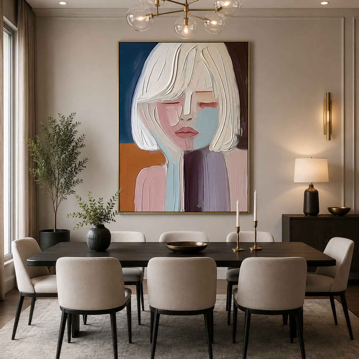 Pastel Muse-Abstract Woman Portrait Painting