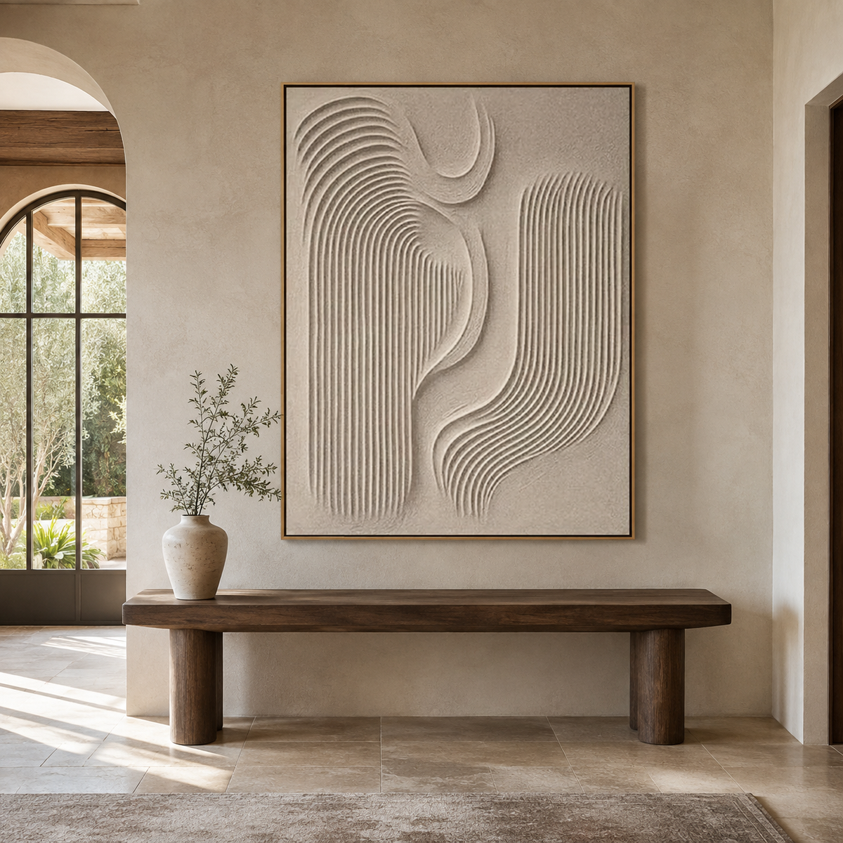 Silent Curves Relief-Abstract Textured Wall Art
