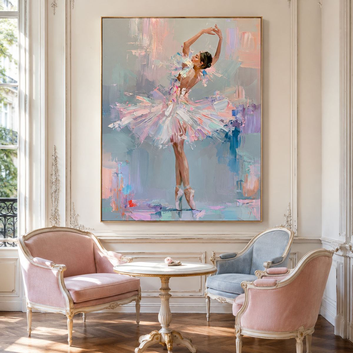Ballet Dreams-Pastel Ballerina Oil Painting