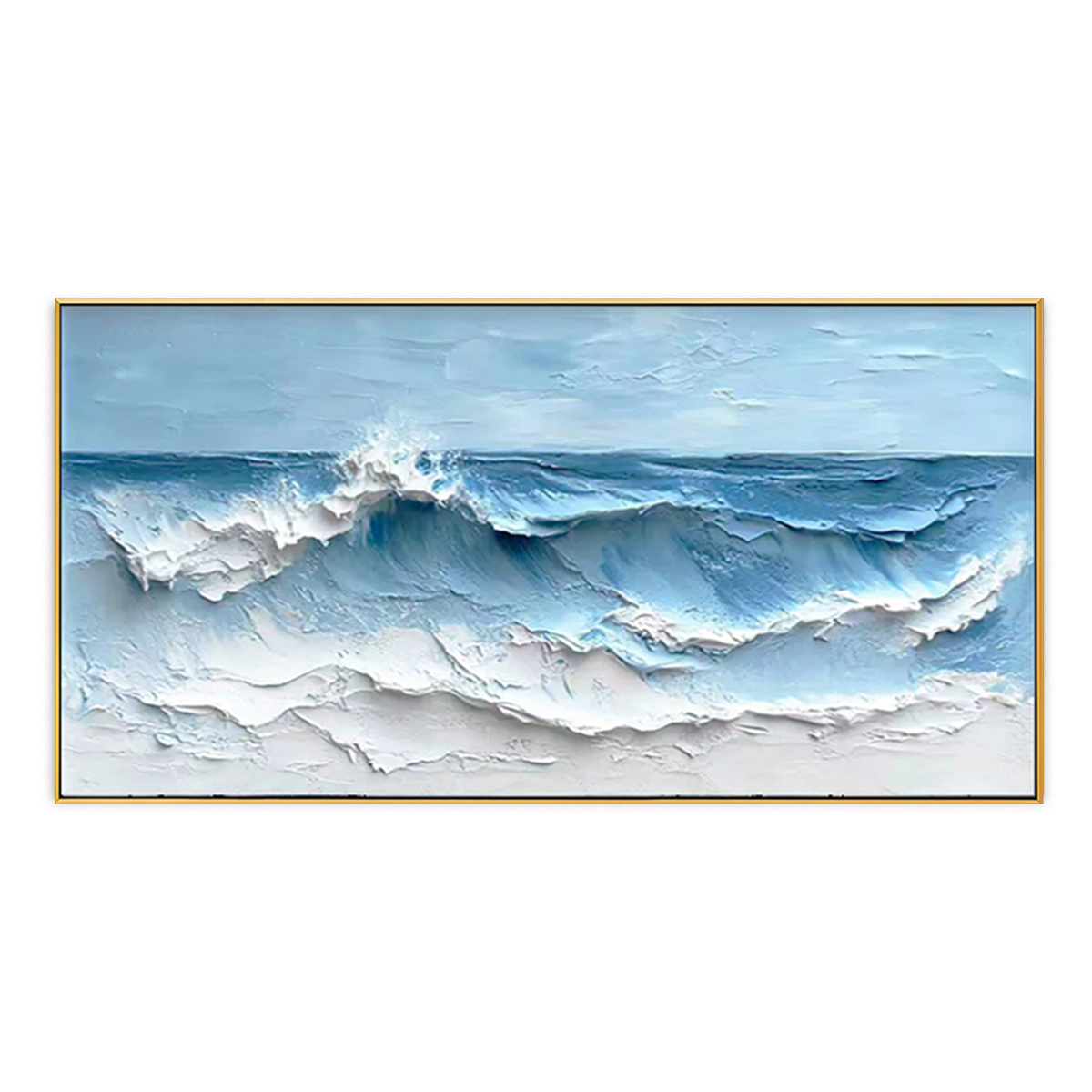 Ocean Crest-Blue Wave Impasto Painting