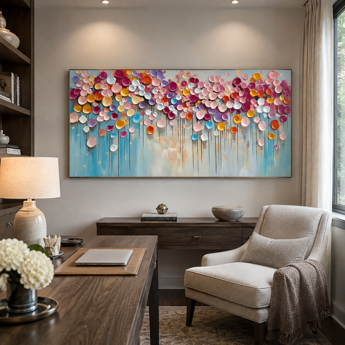 Confetti Bloom-Colorful Floral Abstract Painting