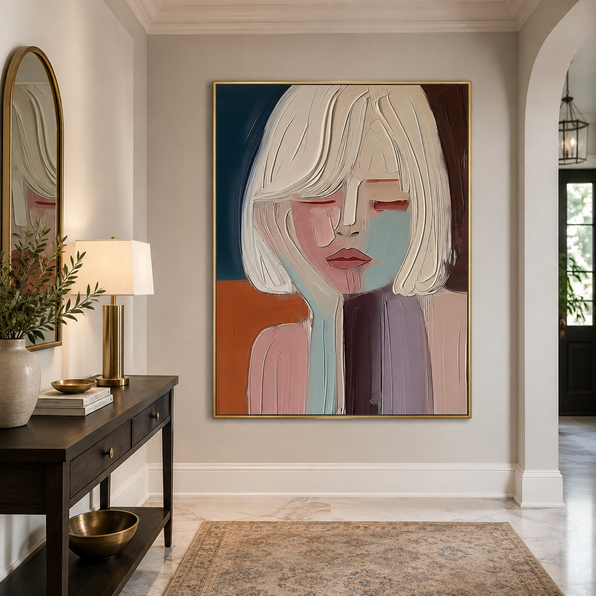 Pastel Muse-Abstract Woman Portrait Painting