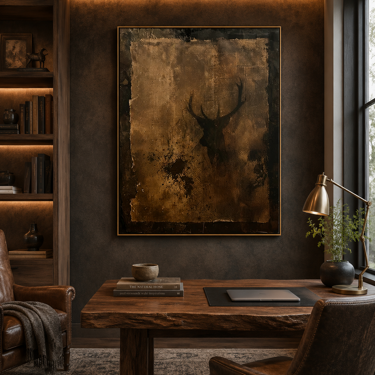 Shadow Stag-Earthy Animal Painting