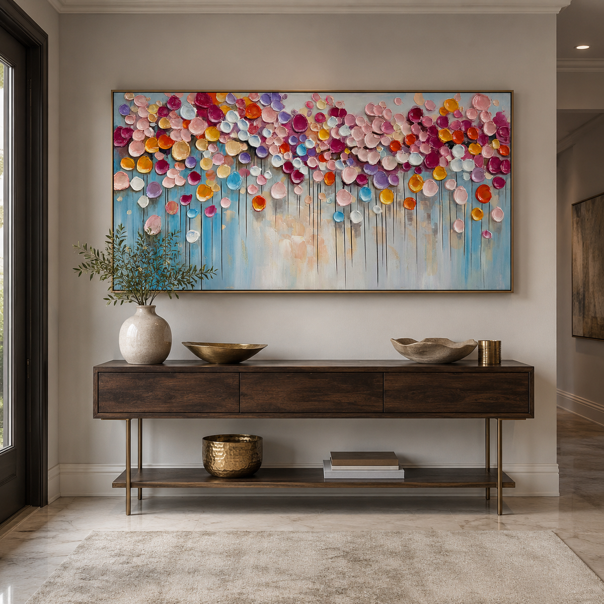 Confetti Bloom-Colorful Floral Abstract Painting