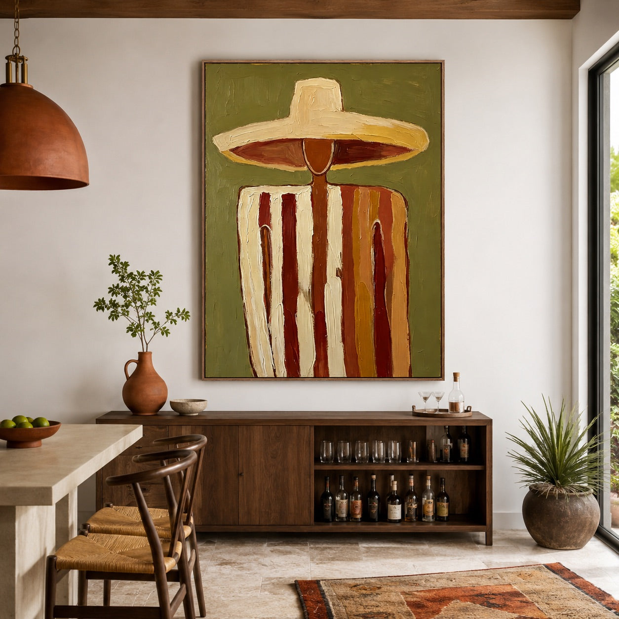 Sunset Stripe-Western Figure Oil Painting