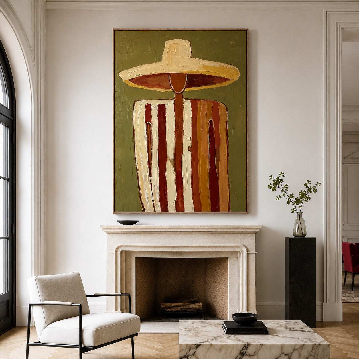 Sunset Stripe-Western Figure Oil Painting