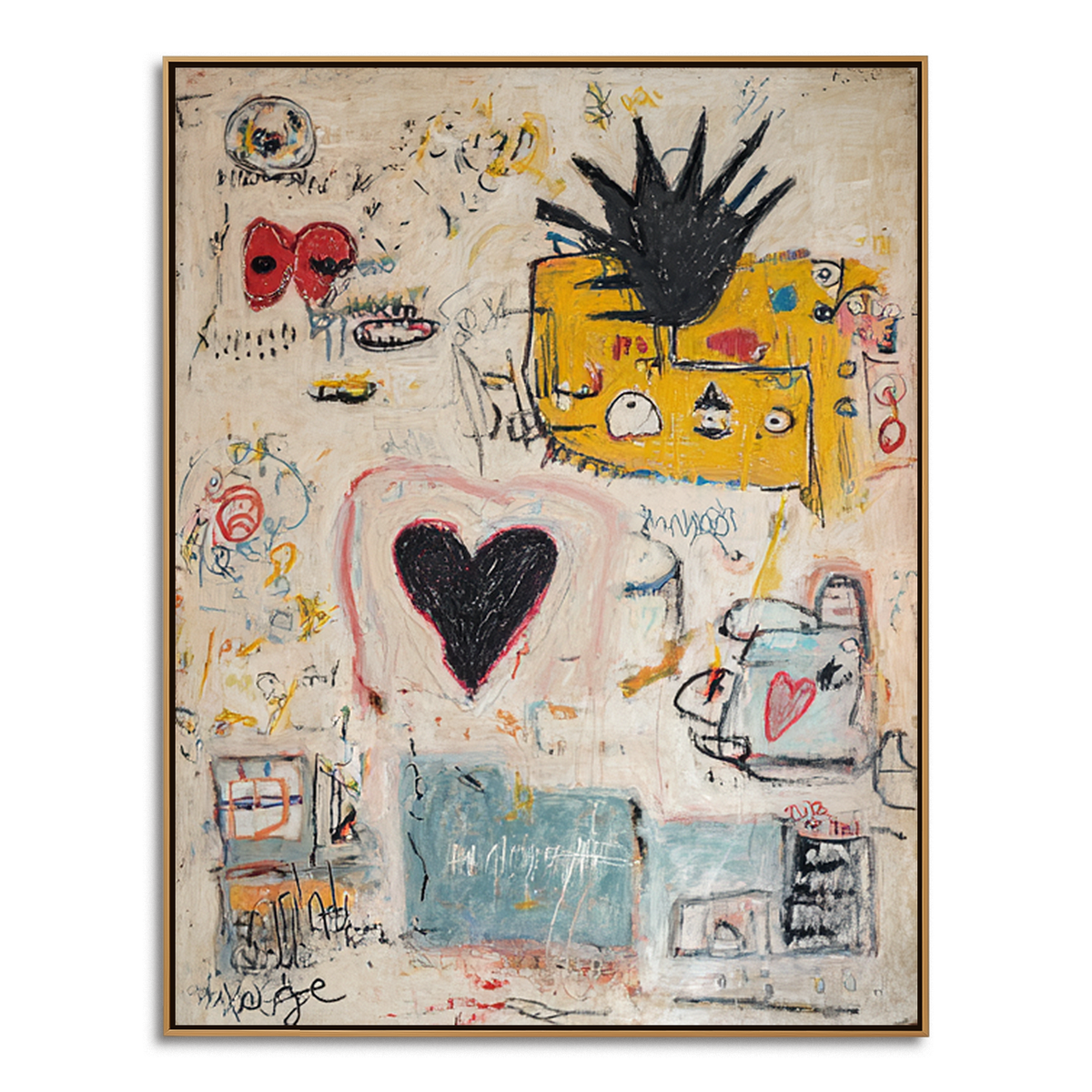 Urban Heart Story-Colorful Abstract Graffiti Pop Art Painting
