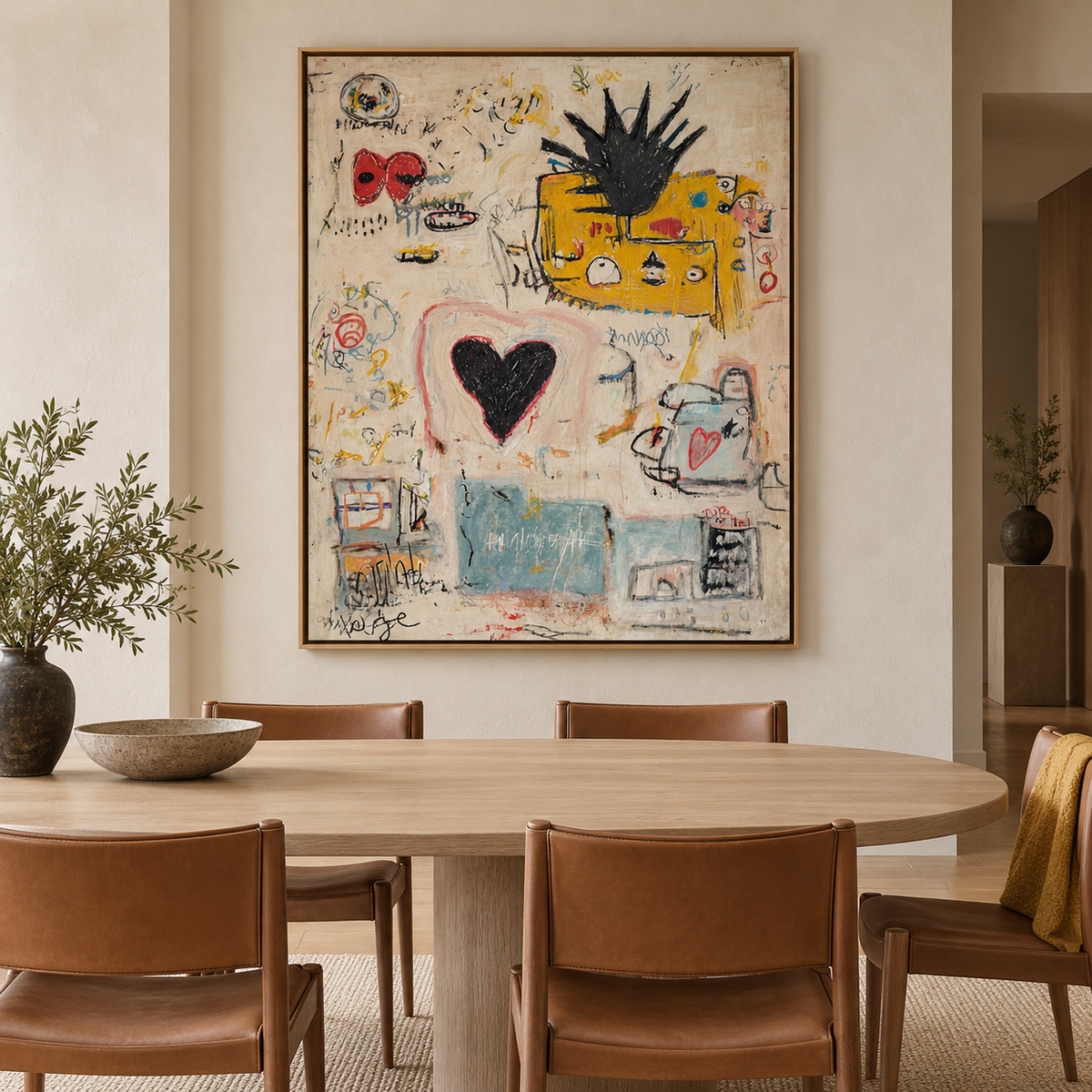 Urban Heart Story-Colorful Abstract Graffiti Pop Art Painting