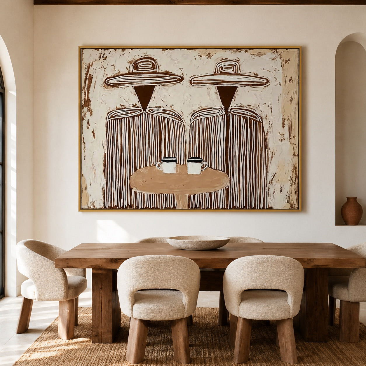 Morning Pair-Western Coffee Oil Painting