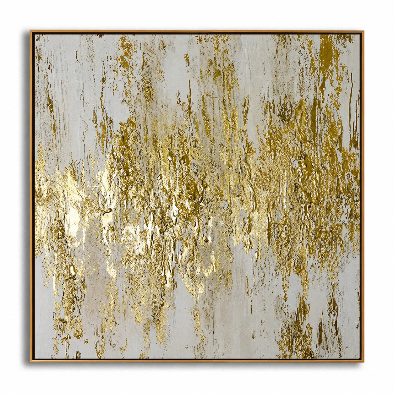 Golden Rainfall-Abstract Textured Gold Painting
