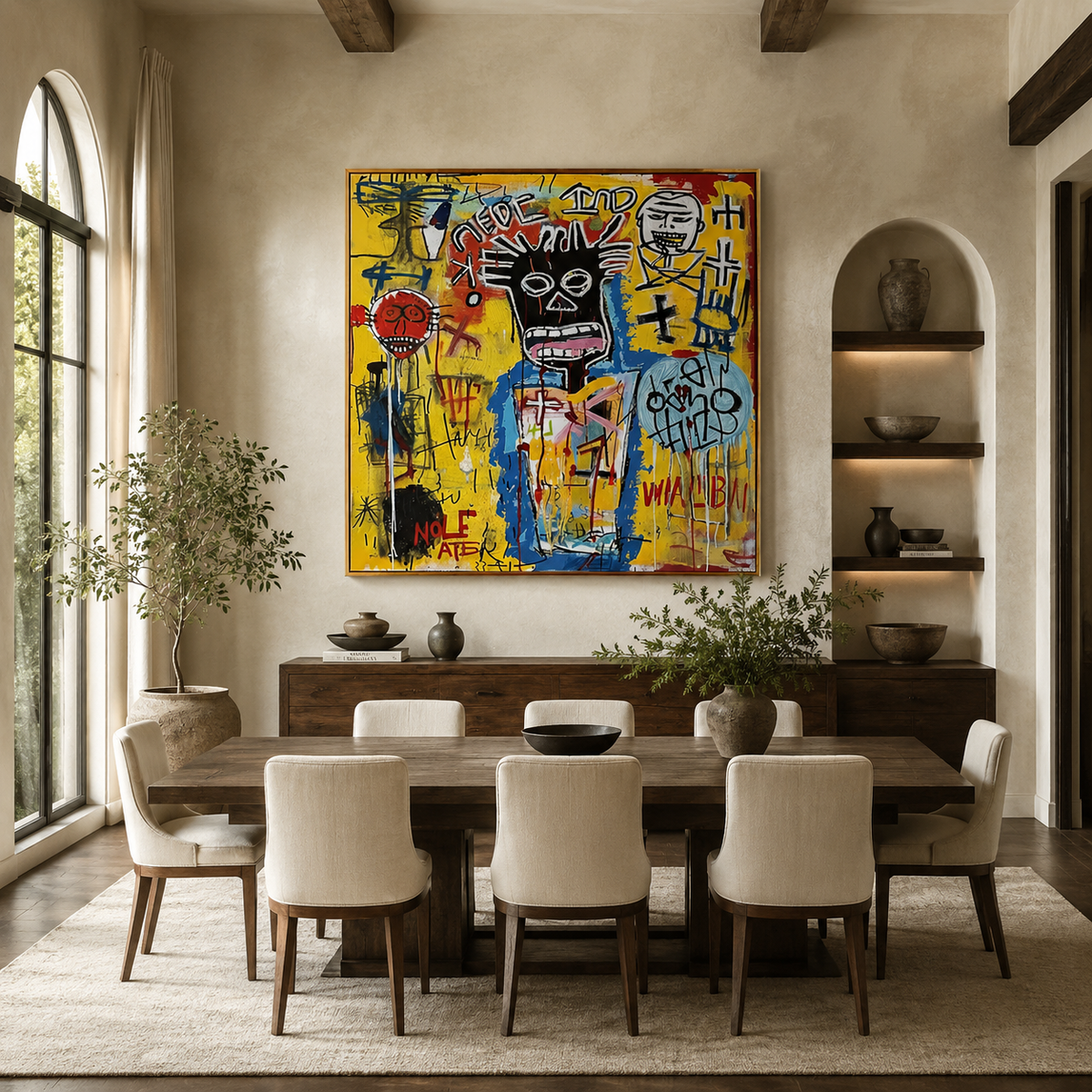 Urban Pulse-Yellow Graffiti Portrait Painting