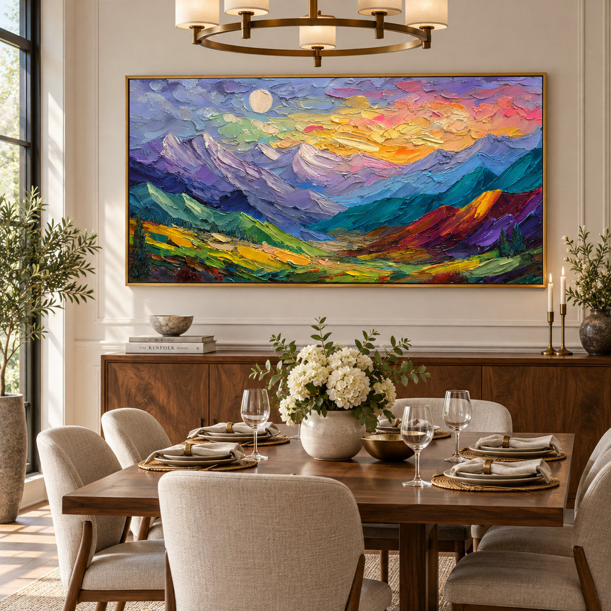 Chromatic Peaks-Colorful Mountain Painting