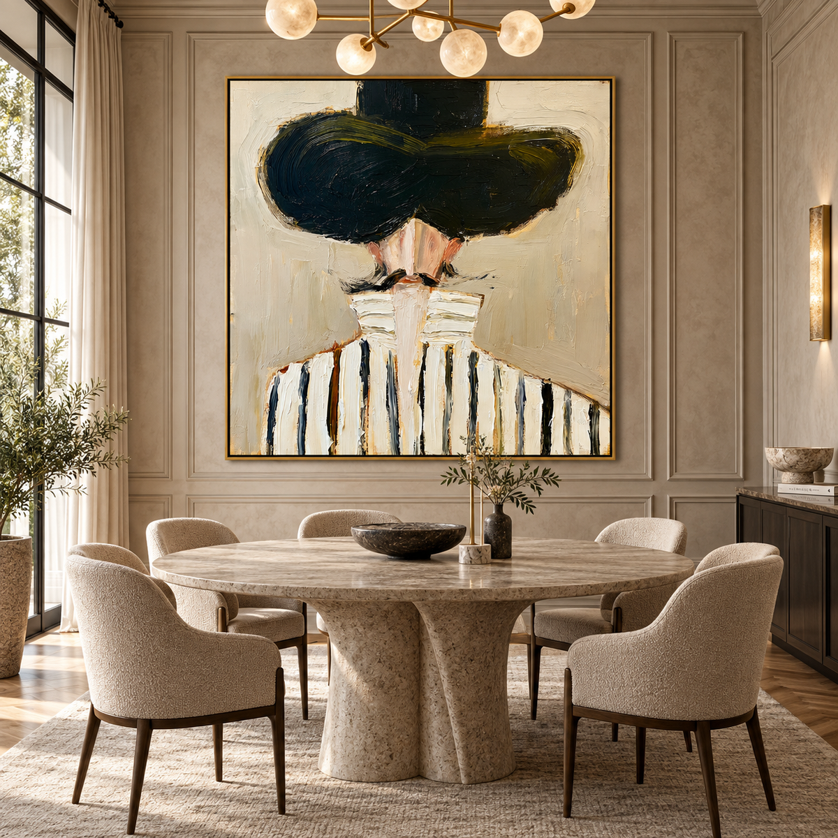 Noir Muse-Fashion Portrait Painting